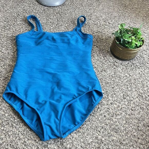 Miraclesuit Spectra Banded One Piece Swimsuit Solid Blue Plus Size US 16 UK 18 - Picture 2 of 8